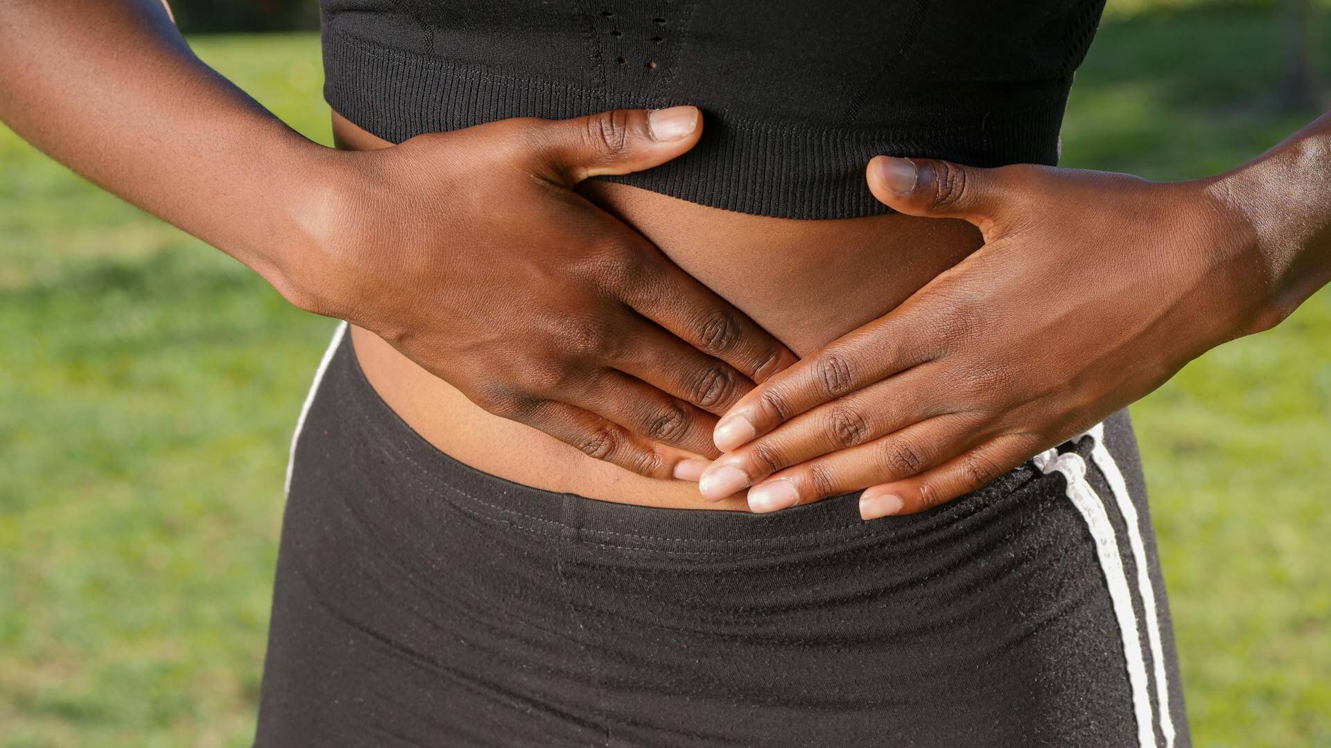 woman in pain near the liver